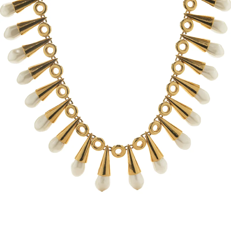 Chanel Ornate Costume Pearl Collar Necklace