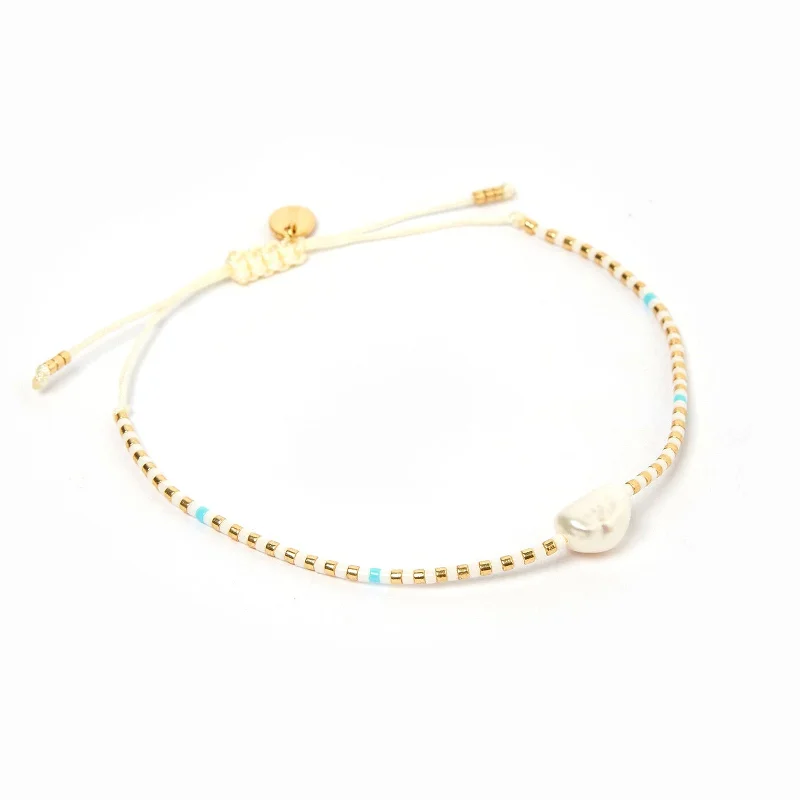 Charlotte Bracelet - White + Blue Turquoise