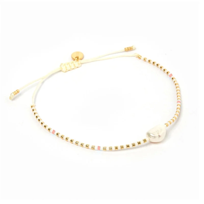 Charlotte Bracelet - White + Pink