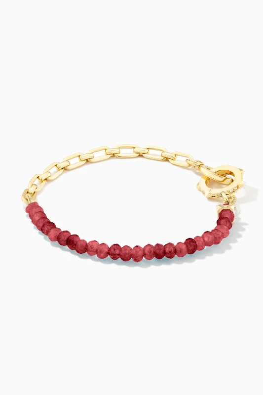 handmade ceramic bead bracelet Charlotte Garnet Gemstone Bracelet | Health