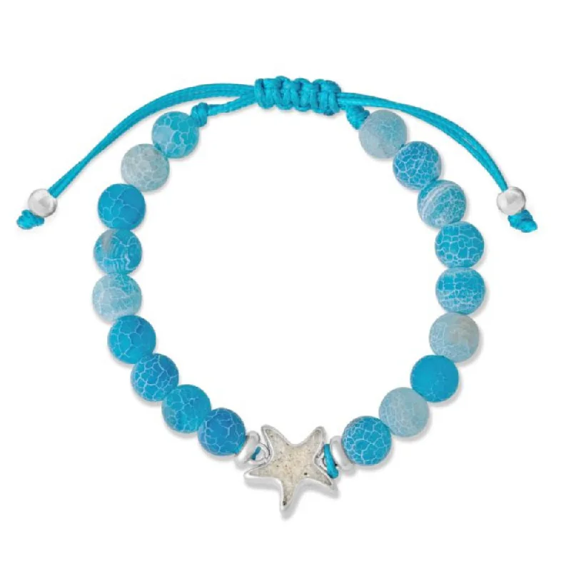 Dune Beaded Bracelet Adjustable - Starfish - Weathered Agate