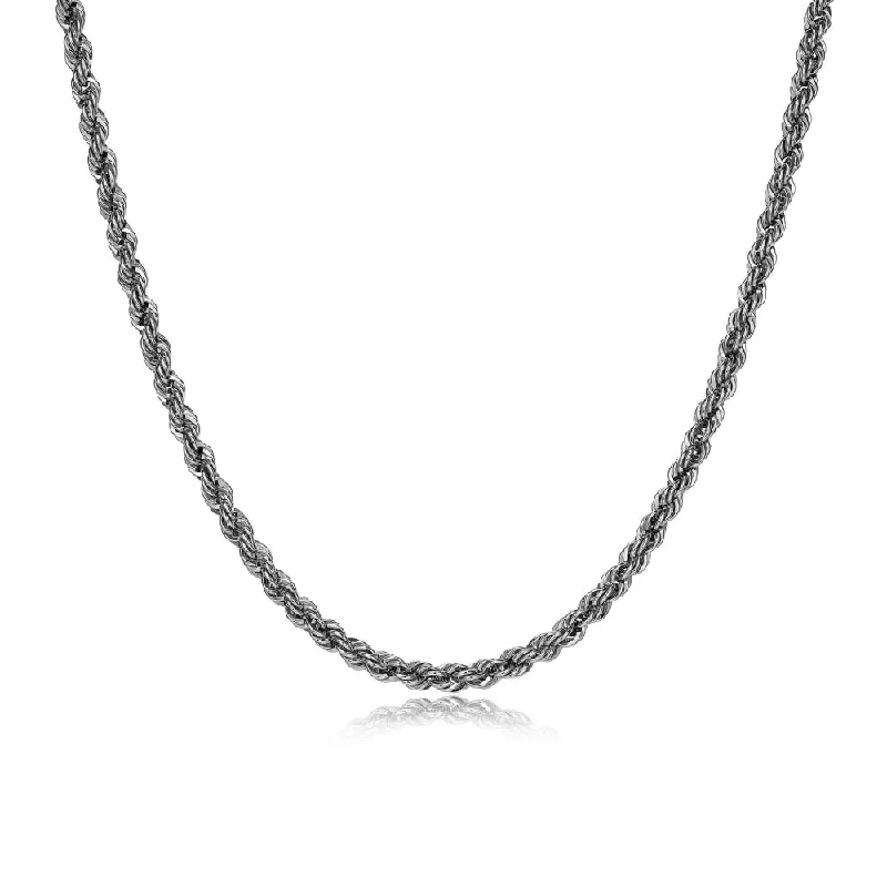 Ethos Sterling Silver 24" Lobster Clasp Rope Chain