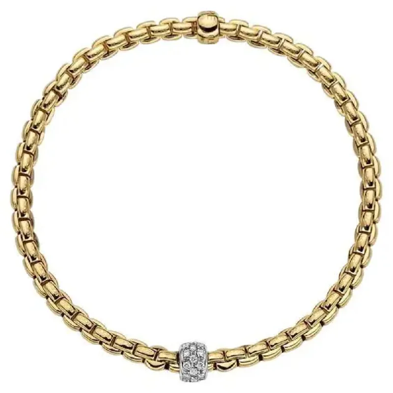 Fope 18k Tiny Flex'it Bracelet with Diamond Pavé