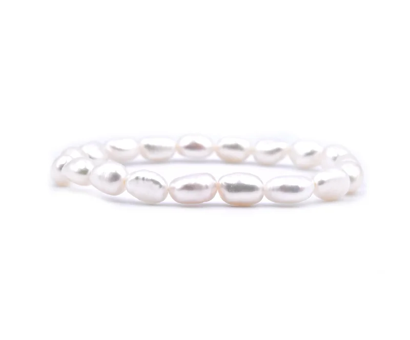 gold wedding band for men Freshwater Cultured Potato Pearl Stretch Bracelet