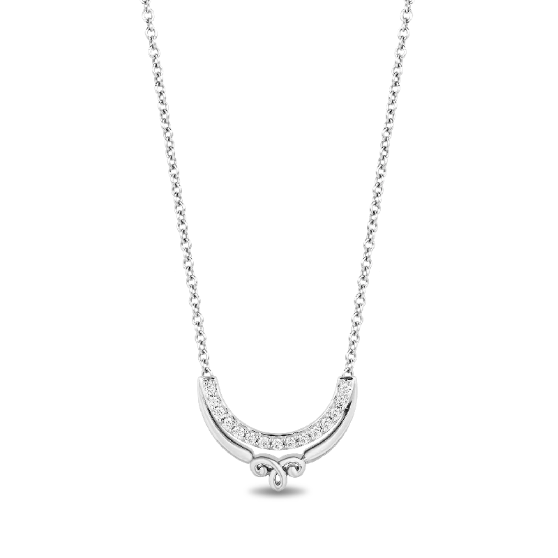 Hallmark Fine Jewelry Sterling Silver Antique Lace Necklace with Diamonds