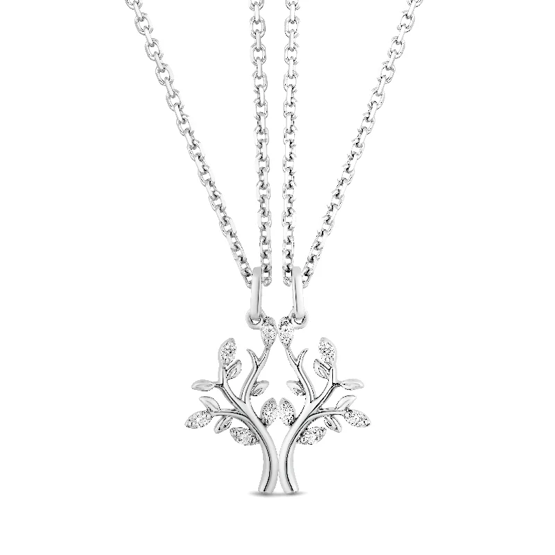 Hallmark Fine Jewelry Sterling Silver Tree of Life Pendant Necklace with Diamonds