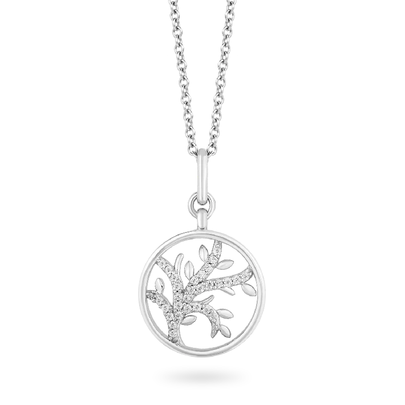 Hallmark Fine Jewelry Tree Of Life Medallion in Sterling Silver with Diamonds