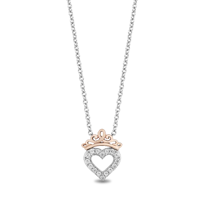 Hallmark Fine Jewerly Heart And Soul Pendant in Sterling Silver and 14K Rose Gold with Diamonds