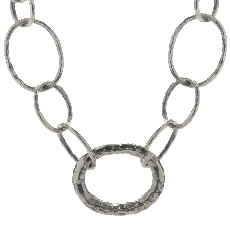 Ippolita Sterling Silver Hammered Circle Link Necklace