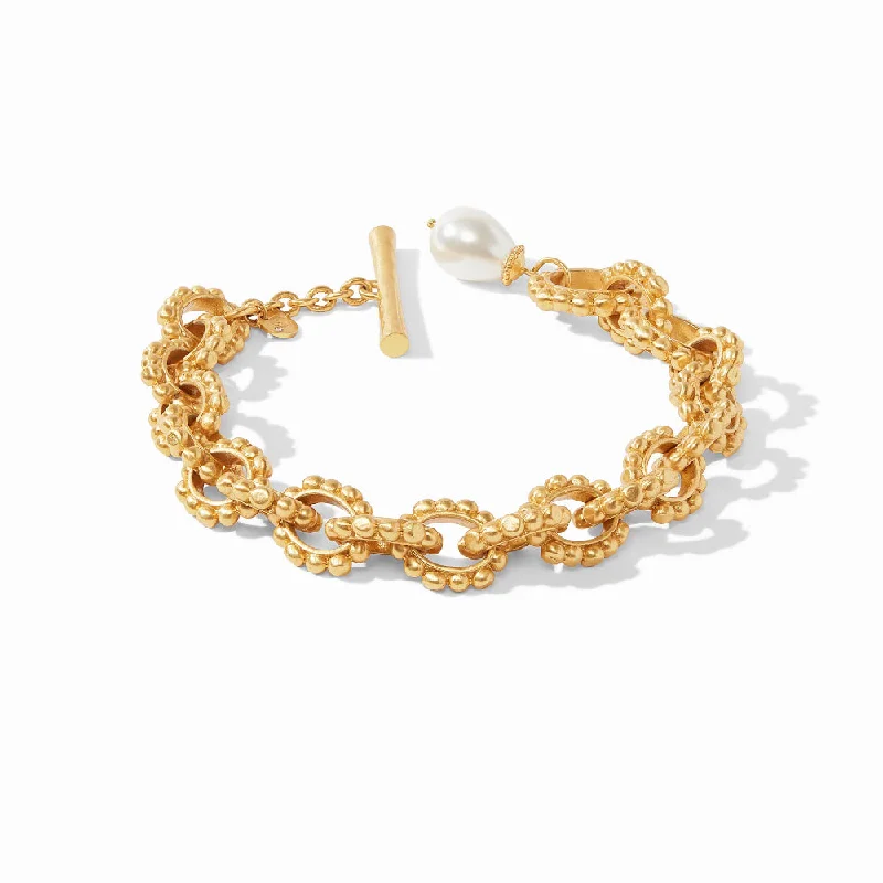 silver moon phase pendant Julie Vos Marbella Link Bracelet