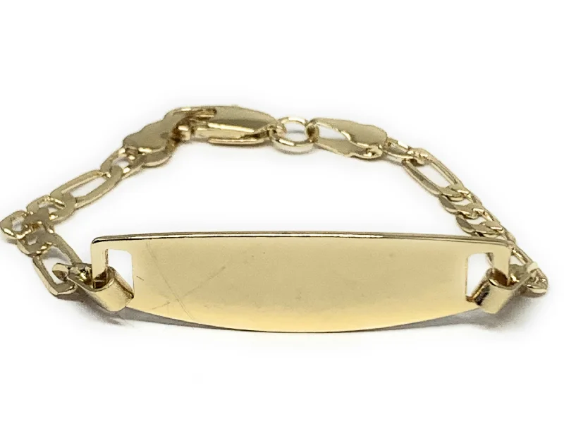 cubic zirconia eternity necklace Kids’s Ages 1-6 Gold Plated ID Bracelet 5.5” 3mm Width Esclava