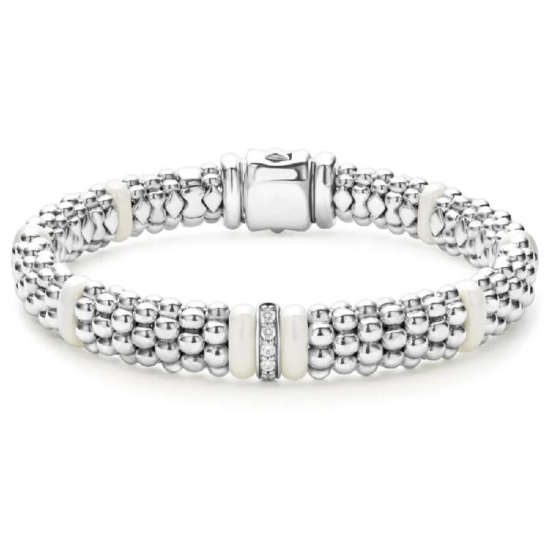 Lagos White Caviar Single Station Diamond Bracelet