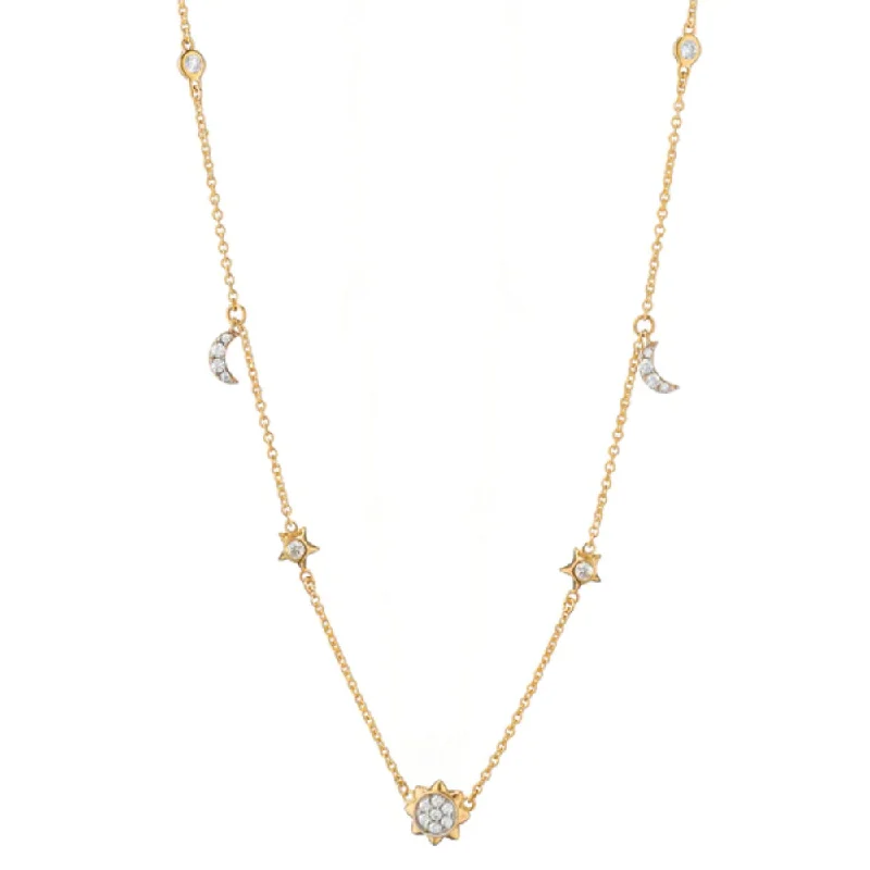 Monica Rich Kosann 18k Sun, Moon & Stars Necklace