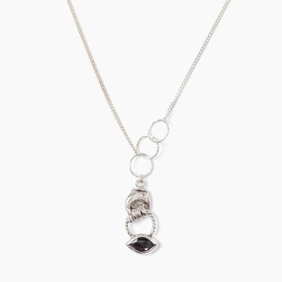 ruby and diamond engagement ring Hypersthene Mano Evil Eye Charm Necklace