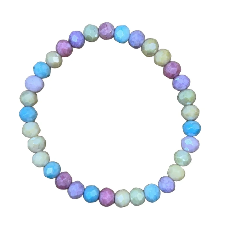personalized couples necklace gold Pastel Rainbow Mix AB Faceted Rondelle 6mm Bracelet