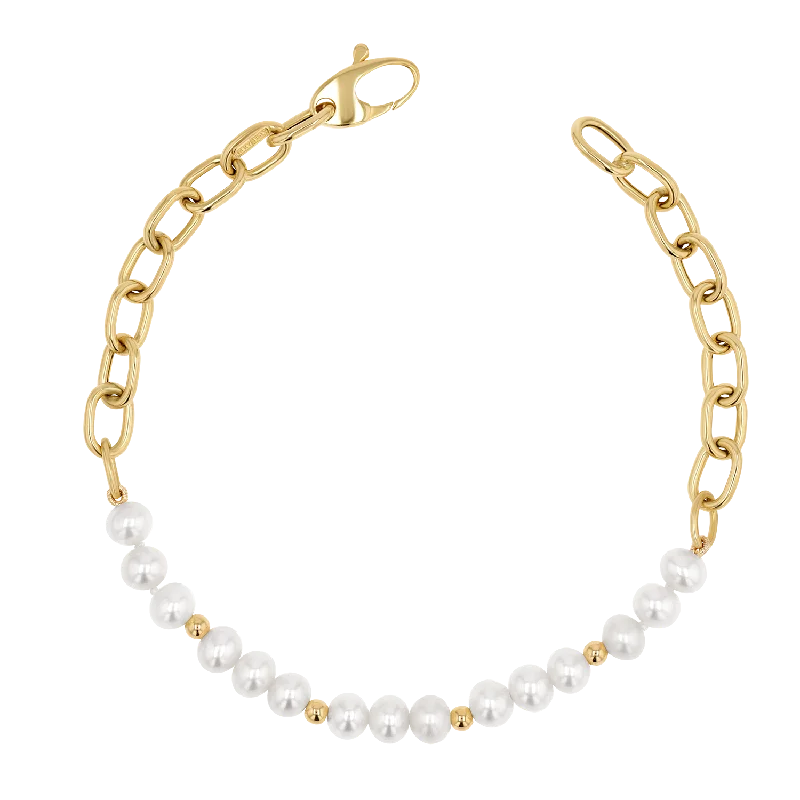 Pearl and Chain Link Bracelet