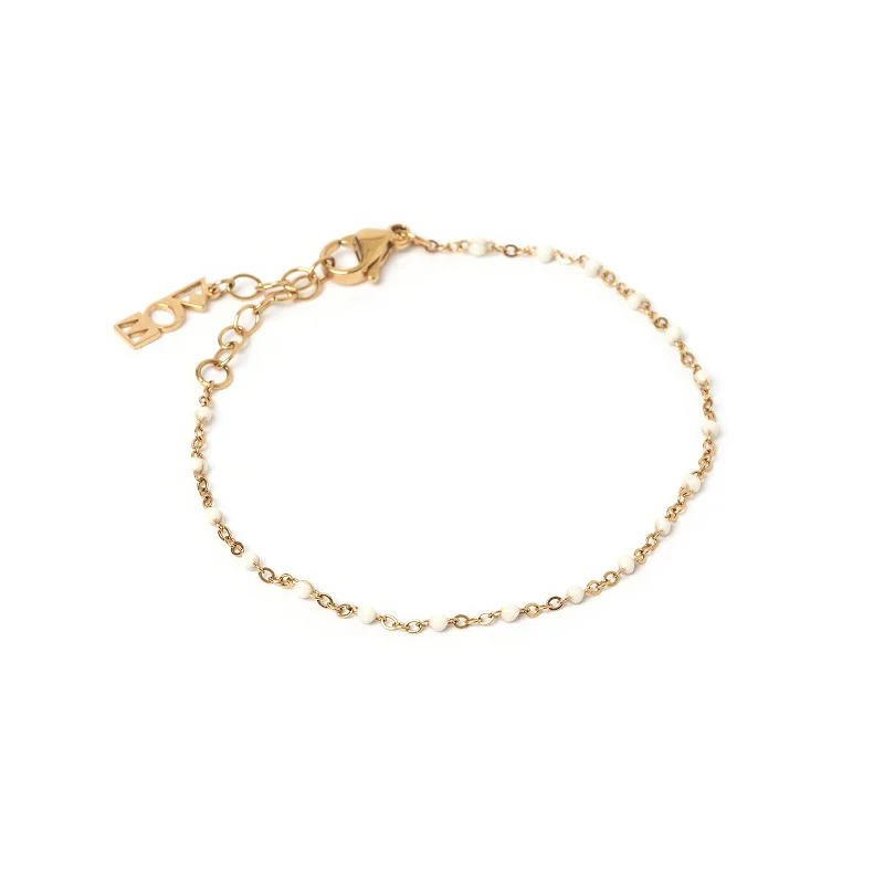 Peggy Gold and Enamel Bracelet - Vanilla