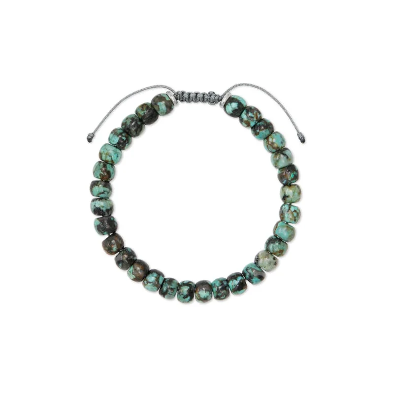 Scott Bros. Cade Oxidized Sterling Silver Corded Bracelet In Turquoise Jasper