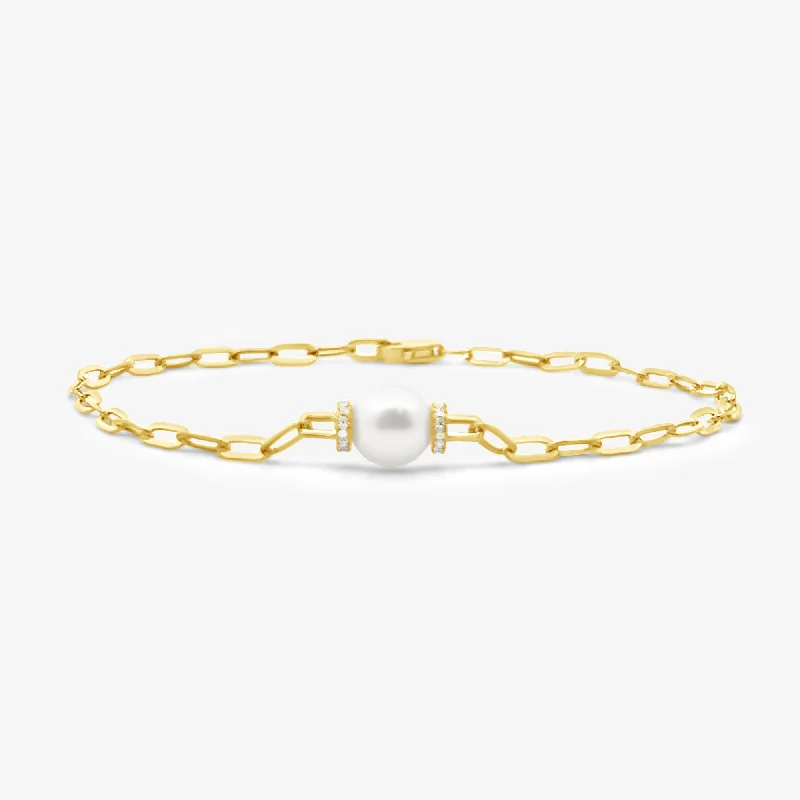 vintage pearl engagement ring Single Pearl & Paper Clip Bracelet