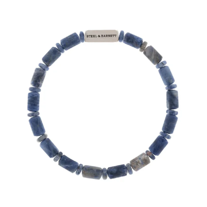 Steel & Barnett Men's "Colorful Cal" Barrel Gemstone Bracelet