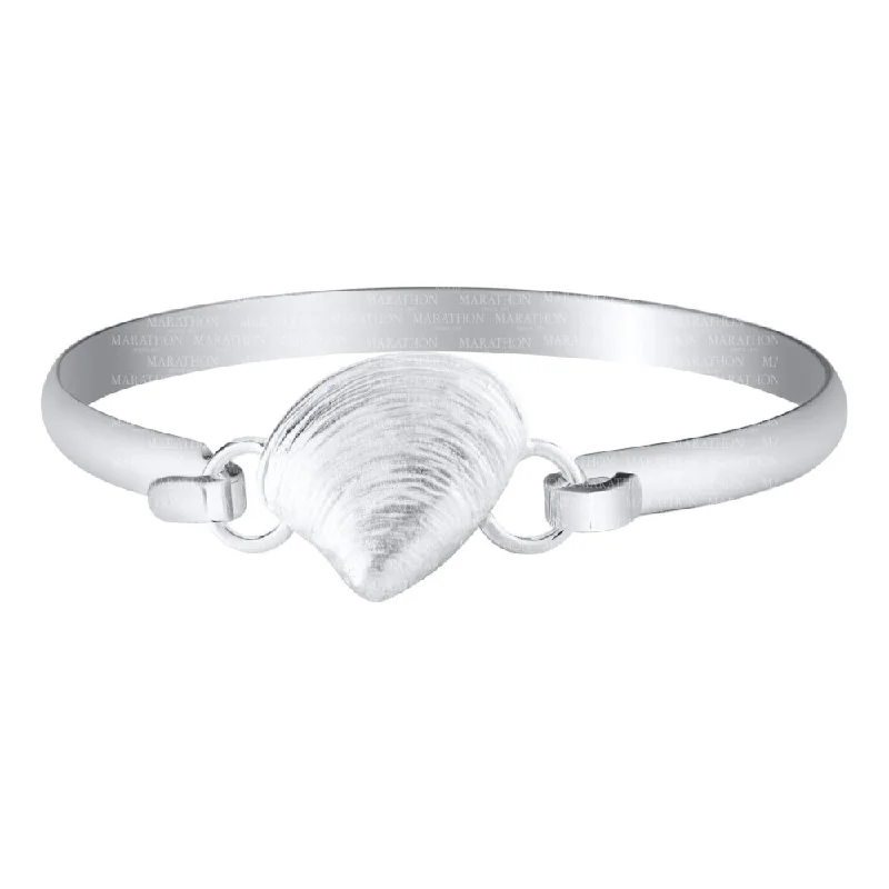 handcrafted beaded hoop earrings Sterling Silver Clam Shell Bangle Bracelet