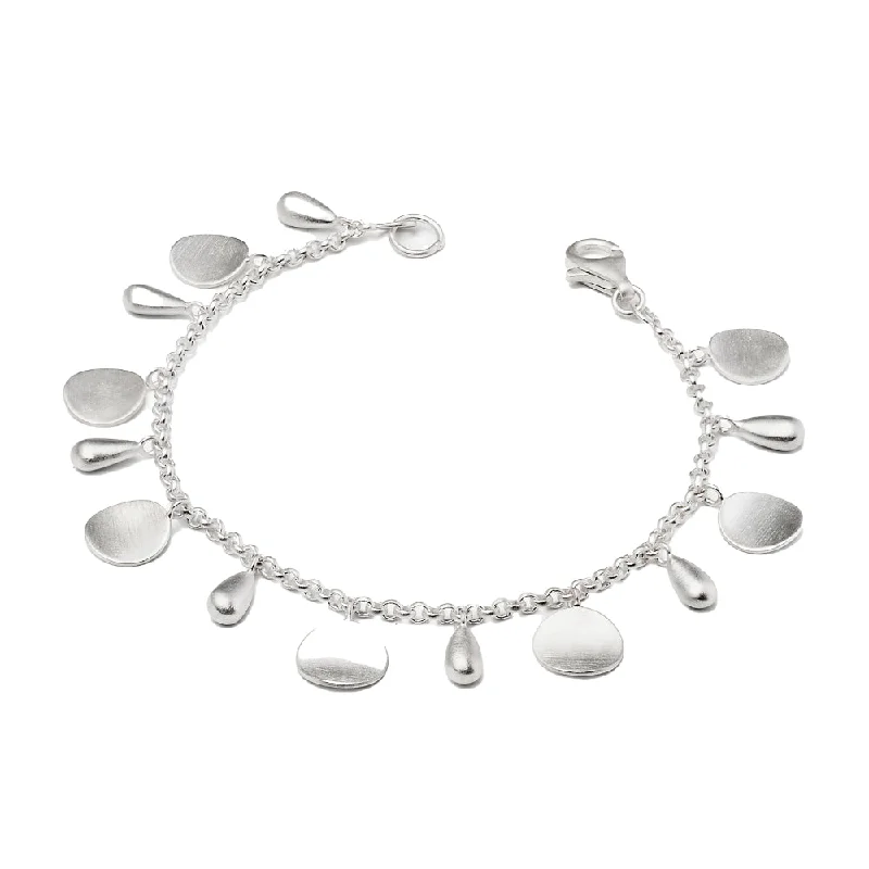 Sterling Silver Falling Teardrop Bracelet