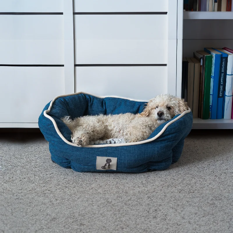 waterproof reptile habitat thermometer Alfie - Navy Soft Dog Bed  - Size S/M/L