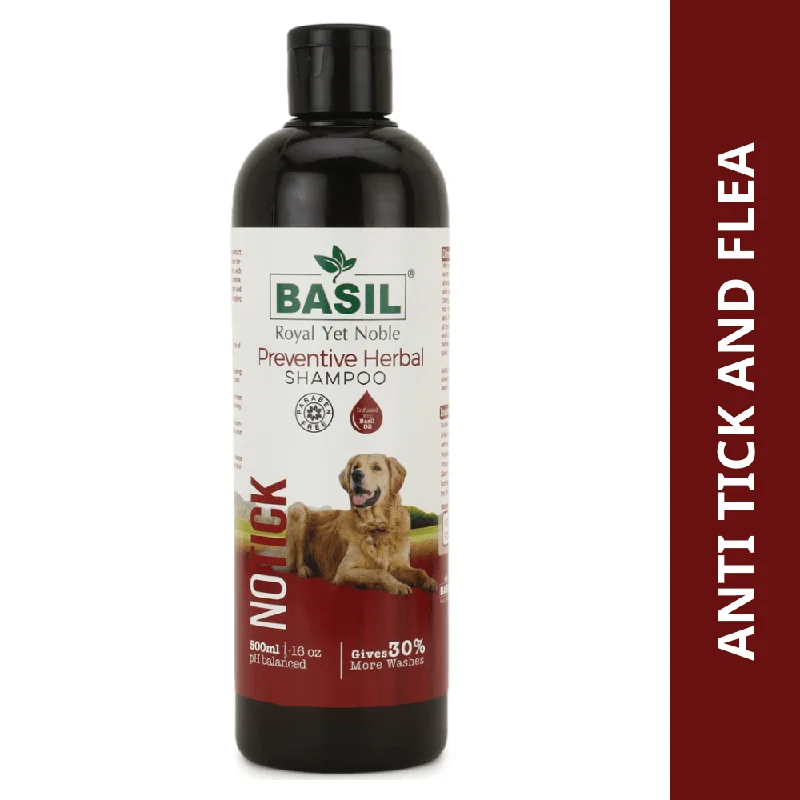 best dog belly band for incontinence Basil Herbal No Ticks Dog Shampoo