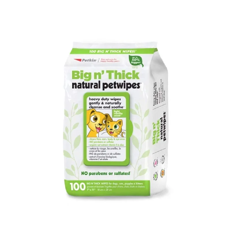 best dog raincoat with hood Big n Thick Natural Pet Wipes (100 pieces)