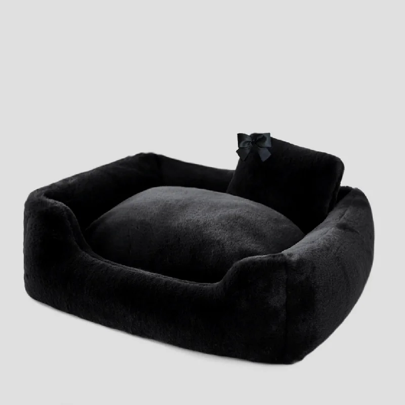 automatic pet feeder with timer Divine Dog Bed: Black