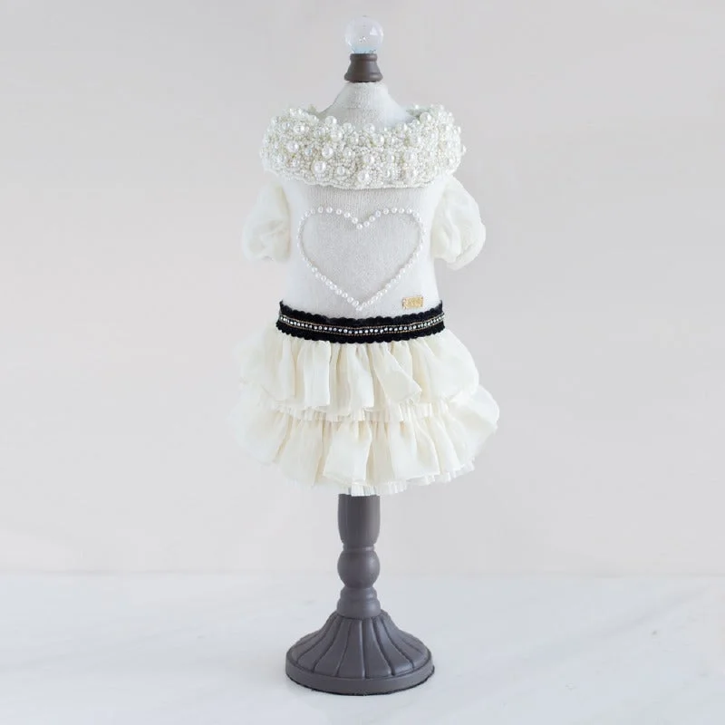 rabbit litter box with high walls Cashmere Pearl Heart Dog Dress