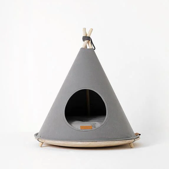 escape-proof dog harness for small dogs Modern Teepee Dog Tent: Grey