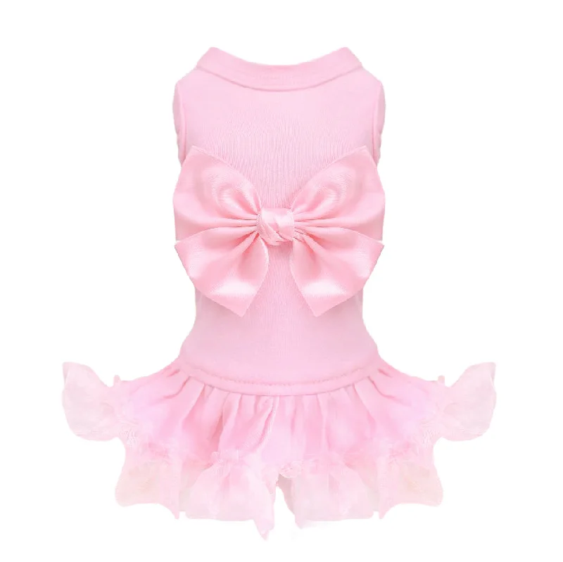 no-slip dog food bowl silicone base Pink Ballerina Dog Dress
