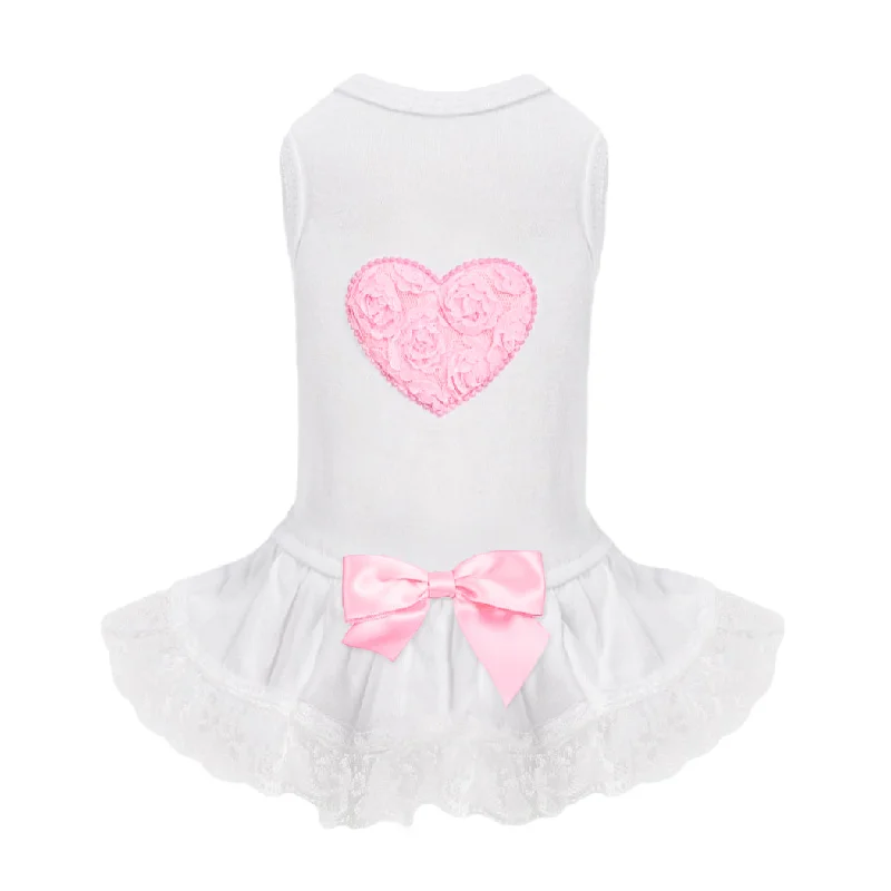 best turtle dock floating platform Lacey Puff Heart Dog Dress: Pink