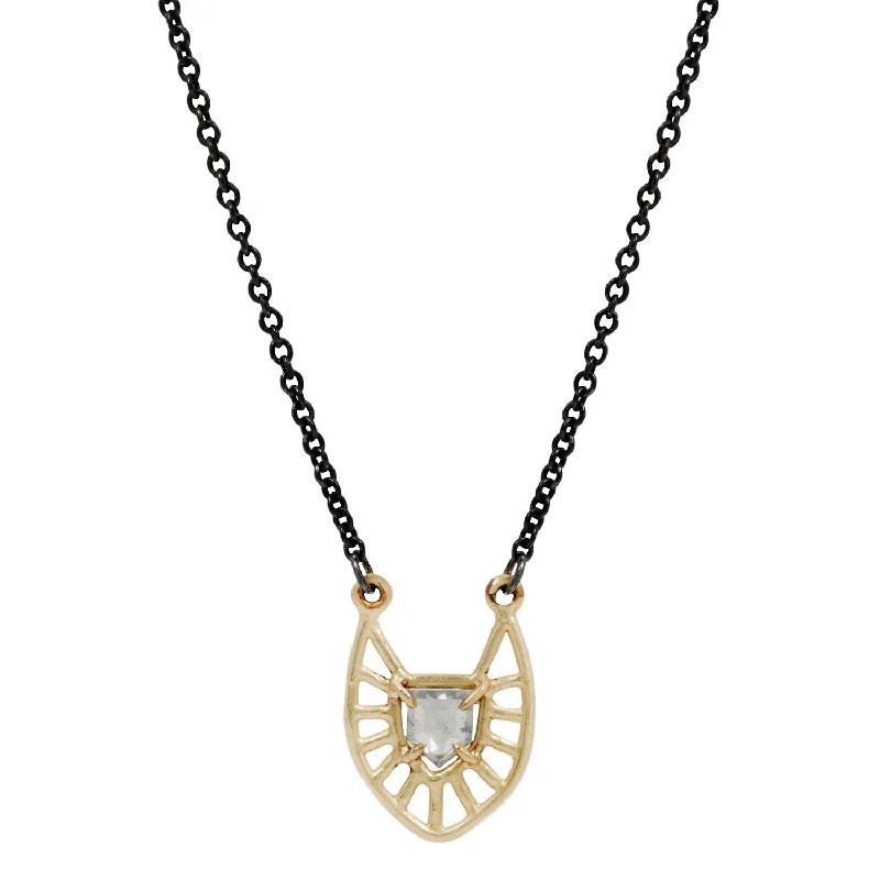 vintage sapphire engagement ring Shield Cosmic Web Necklace