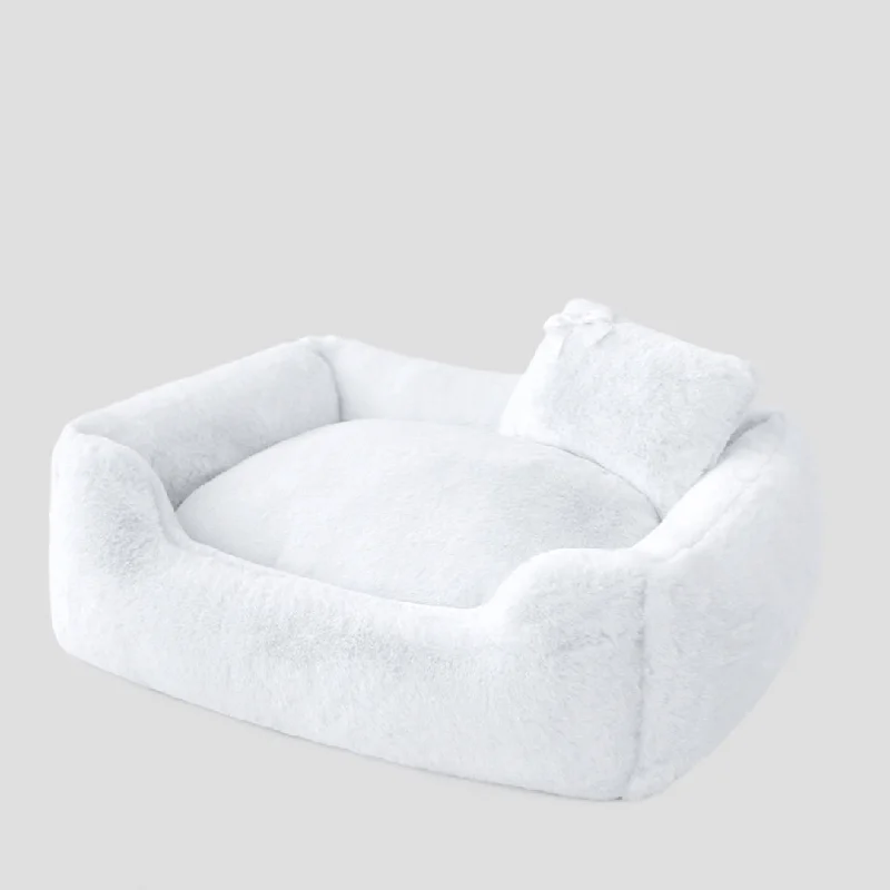 chew-proof leash for large dogs Divine Dog Bed: White