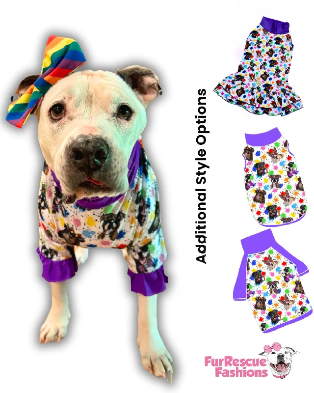 best hamster travel cage lightweight Doggie Pride Paint Splatter Dog Pajama with Purple Neck & Trim/Sleeves best hamster travel cage lightweight Doggie Pride Paint Splatter Dog Pajama with Purple Neck & Trim/Sleeves
