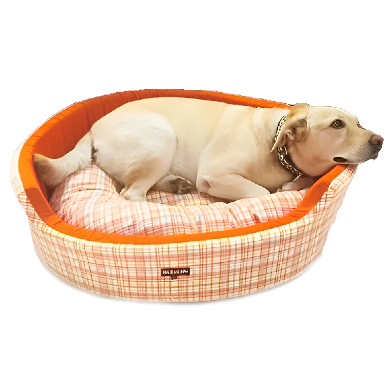 bird nesting box for parakeets Dogobow Checked Round Bed for Dogs and Cats (Orange/White)