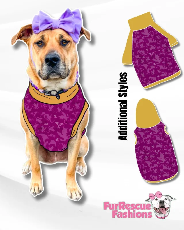cat tree with sisal rope scratching post Dragons - Purple Dog Pajama with Gold Trim, Neck & Sleeves cat tree with sisal rope scratching post Dragons - Purple Dog Pajama with Gold Trim, Neck & Sleeves