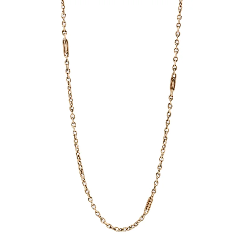vintage diamond pendant necklace Fetter Link Long Chain