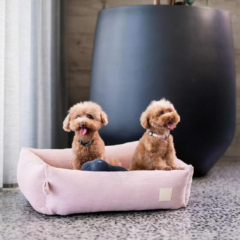 best dog beds orthopedic FuzzYard Life Corduroy Bed - Soft Blush