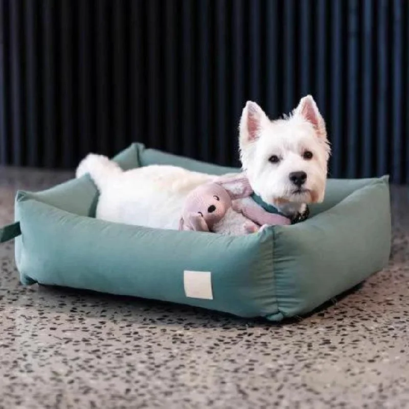 indestructible chew toys for aggressive dogs FuzzYard Life Cotton Bed - Myrtle Green