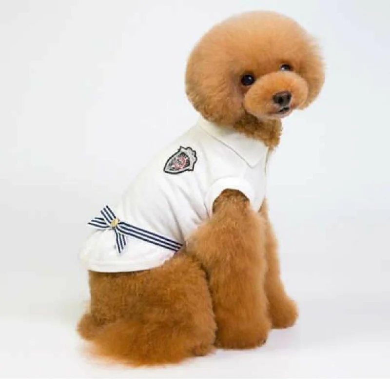 durable dog tug toy for strong chewers HM Navy Sailor White Top with Blue Bow - For Small Dogs, Puppies and Cats durable dog tug toy for strong chewers HM Navy Sailor White Top with Blue Bow - For Small Dogs, Puppies and Cats
