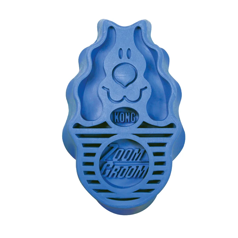 automatic dog ball launcher interactive KONG ZoomGroom Boysenberry