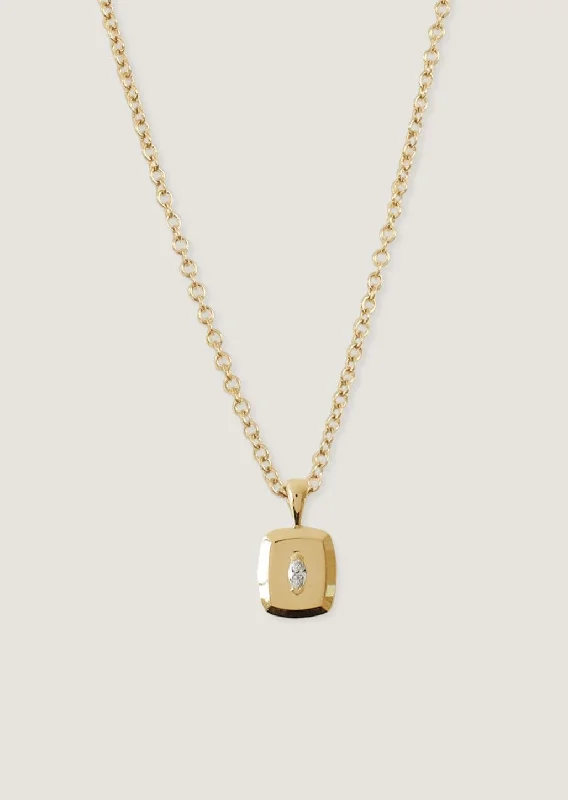 solid gold disc charm bracelet Le Chat Marquise Cushion Necklace Diamond