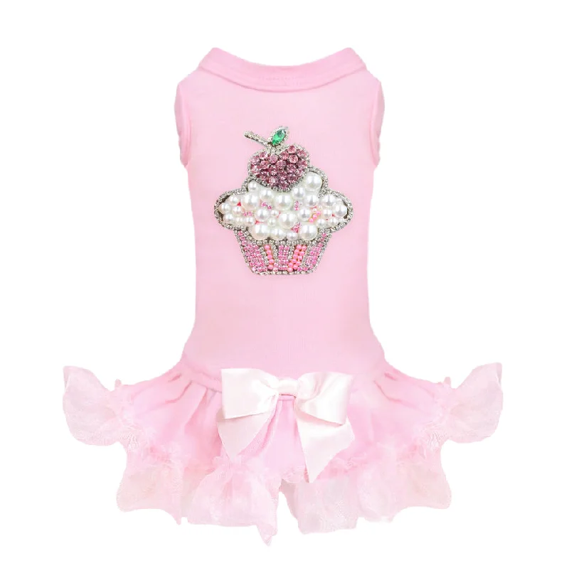 automatic pet water dispenser ceramic Lil' Miss Cupcake Dog Dress: Pink