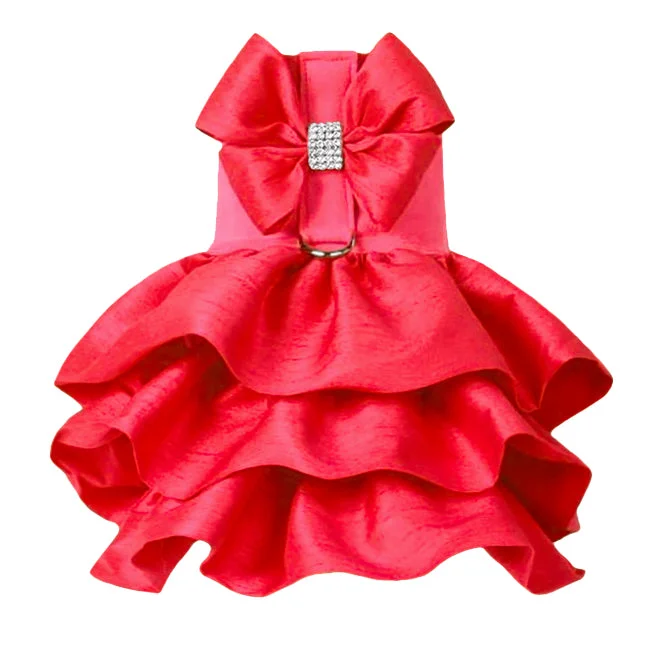 no-mess dog food and water station Madison Dog Dress Harness: Red