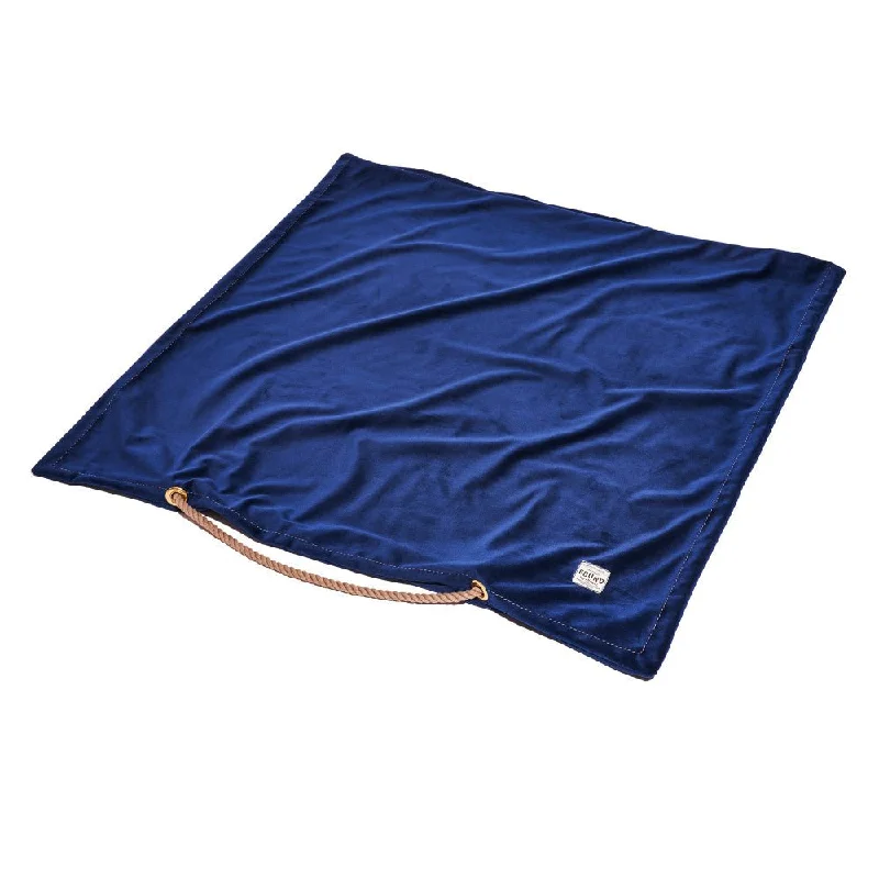 chew-resistant fish tank tubing Navy Washable Velvet Dog Bed Cover