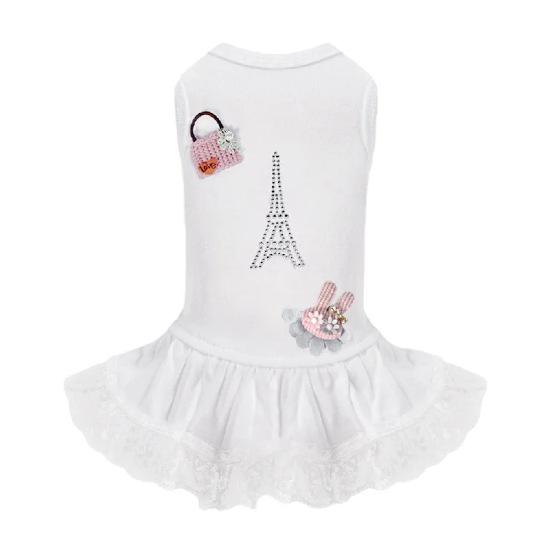 bird cage swing ladder natural wood Paris Dog Dress: White