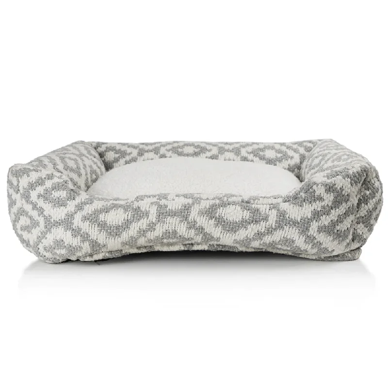 hamster climbing toy wooden Pawpourri Aztec Lounger Bed for Dogs (Grey/White)